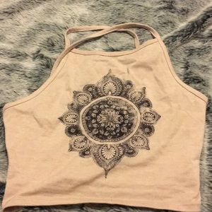 La hearts crop tank top